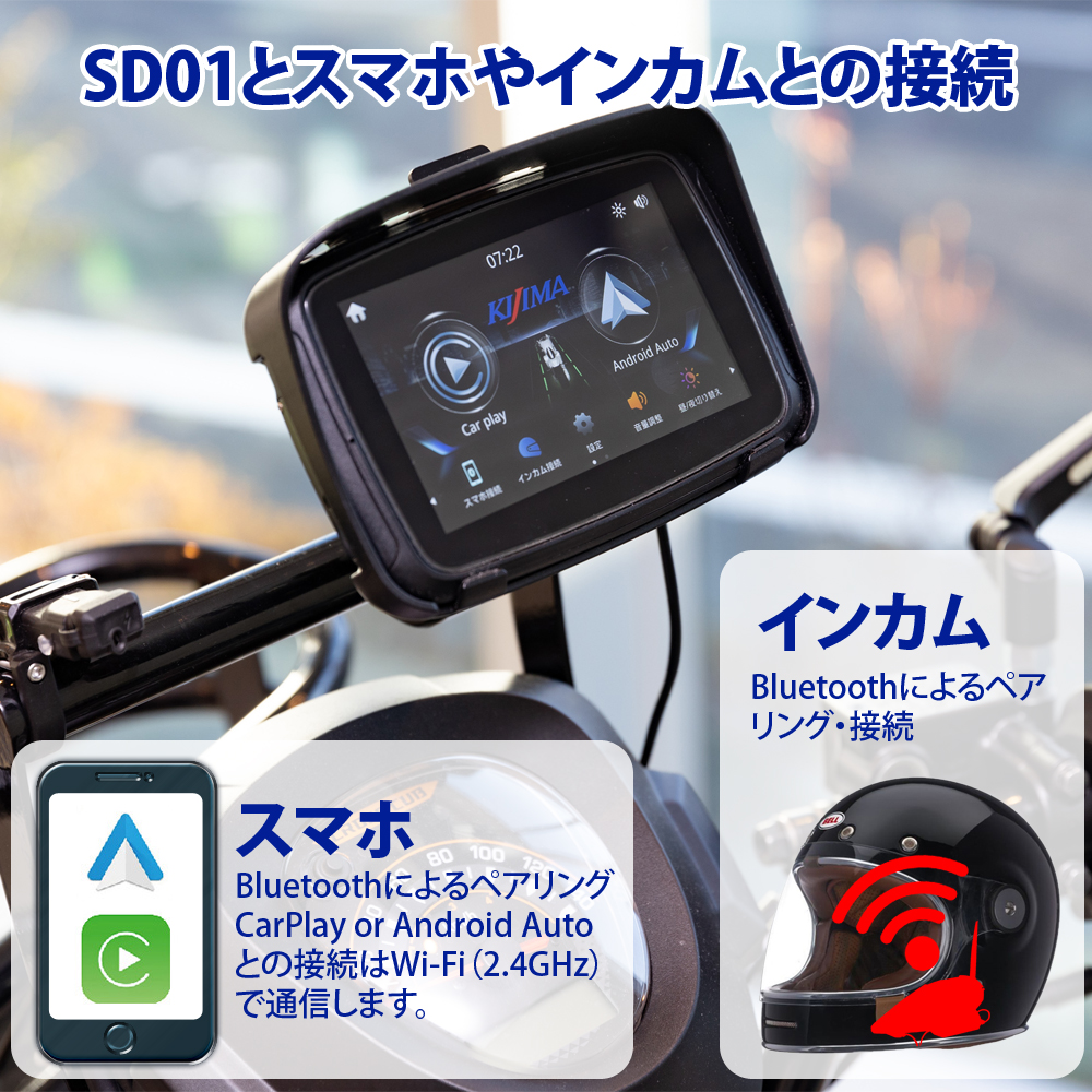 キジマ■ CarPlay・Android Auto対応 スマートディスプレイ SD01 Kijima