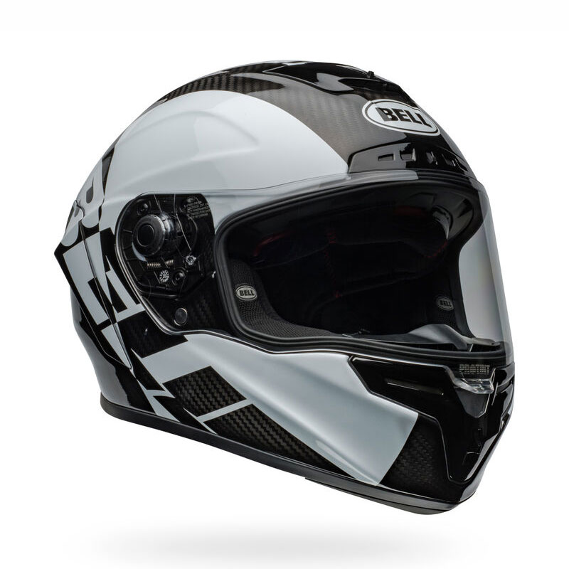 ベル■ レーススター DLX フレックス フルフェイスヘルメット オフセットグロスブラック/ホワイト BELL Helmets