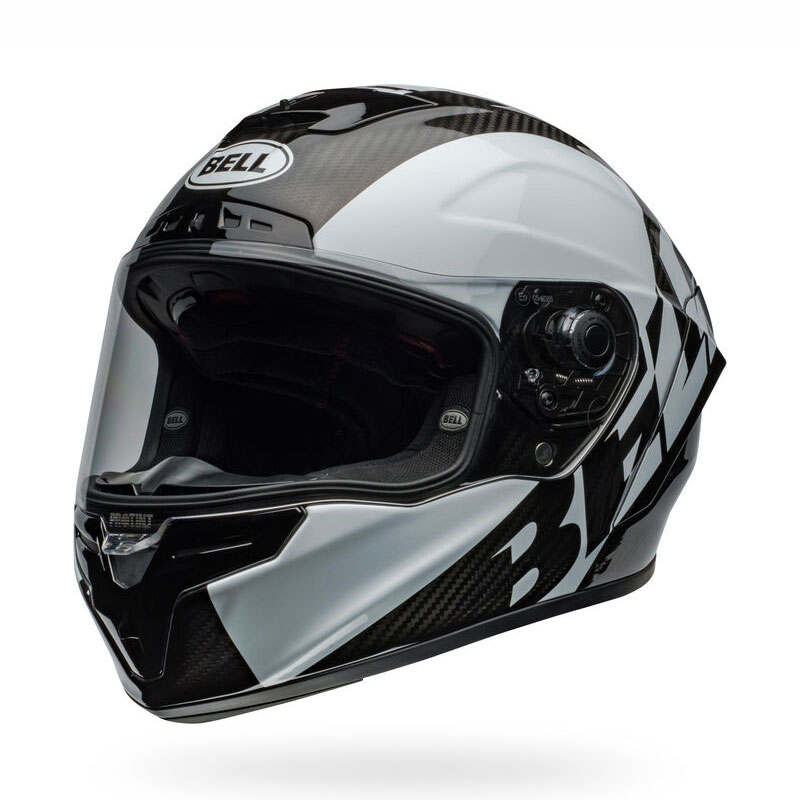 ベル■ レーススター DLX フレックス フルフェイスヘルメット オフセットグロスブラック/ホワイト BELL Helmets