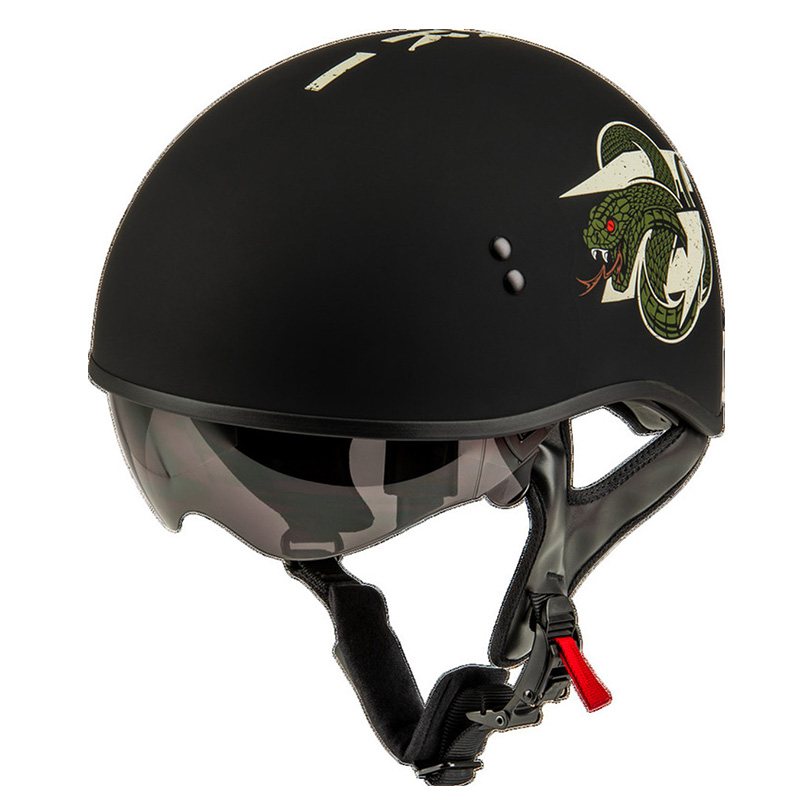 ジーマックス■HH-65 DRK1 ハーフヘルメット マットブラック/ボーン GMAX
