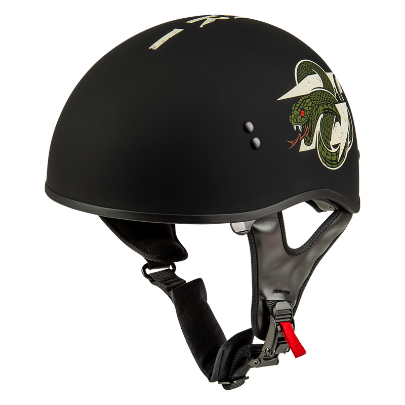 ジーマックス■HH-65 DRK1 ハーフヘルメット マットブラック/ボーン GMAX