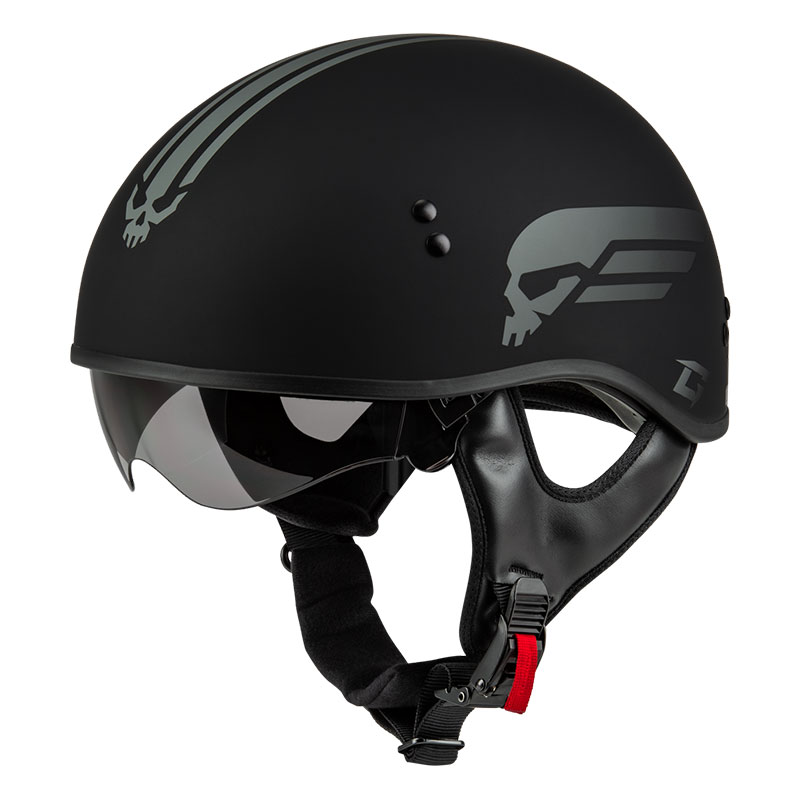 ジーマックス■HH-65 リトリビューション ハーフヘルメット ブラック/シルバー GMAX
