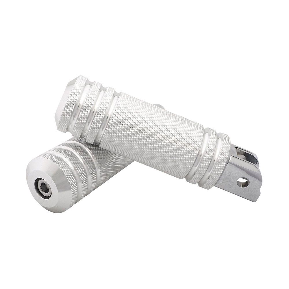 アルミ5リブフットペグ ラージ フロント シルバー