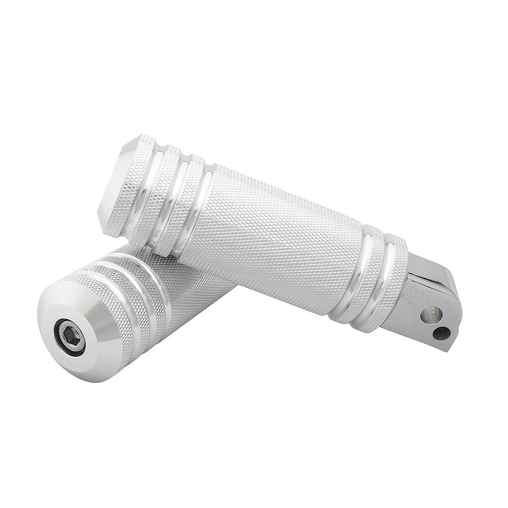 アルミ5リブフットペグ ラージ リア シルバー