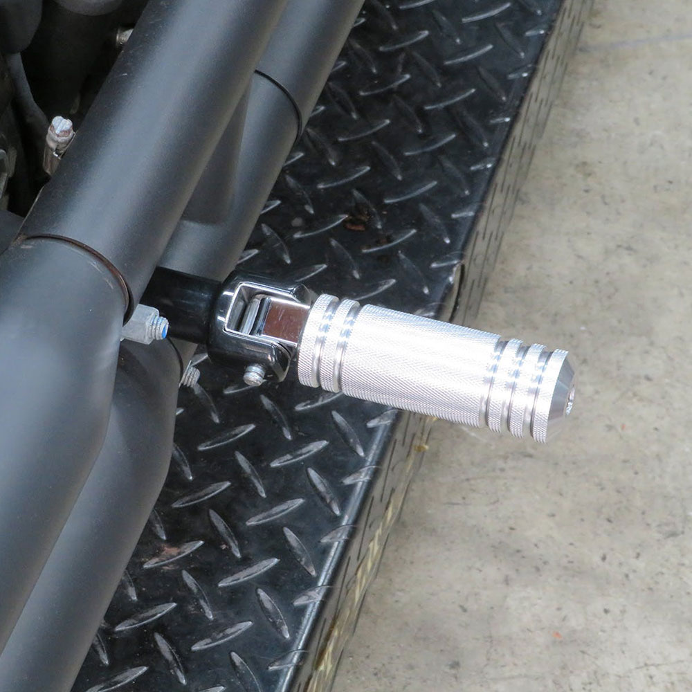 アルミ5リブフットペグ ラージ リア シルバー