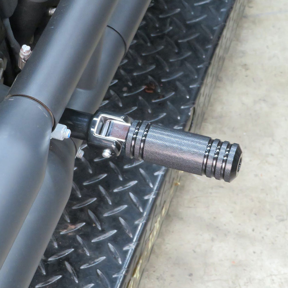 アルミ5リブフットペグ ラージ リア ブラック