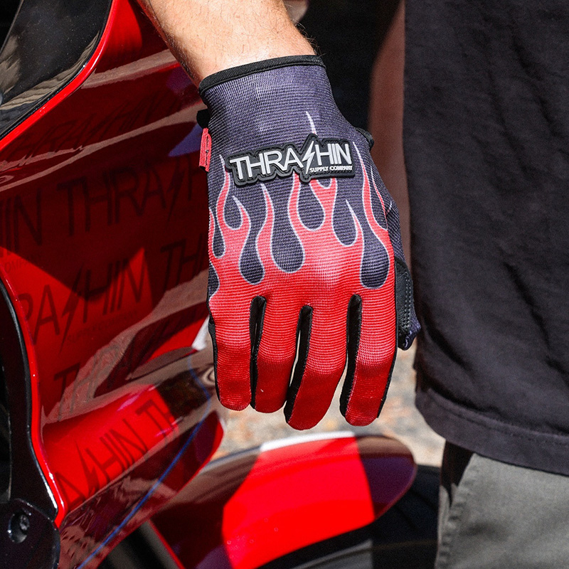 ステルスグローブ レザーパーム フレイム レッド