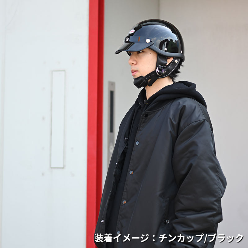 ショーティー4 ハーフキャップヘルメット ブラック/ホワイトチンカップ