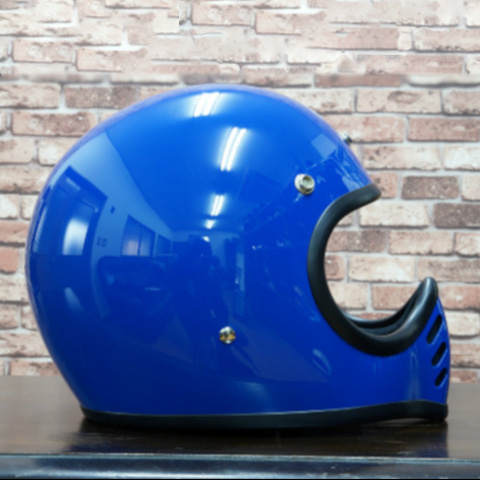 オーシャンビートル■ BEETLE MTX ビンテージモトクロスヘルメット ブルー （ホワイトダブルストラップ） OCEAN BEETLE