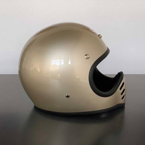 オーシャンビートル■ BEETLE MTX ビンテージモトクロスヘルメット シャンパンゴールド （ブラックダブルストラップ） OCEAN BEETLE