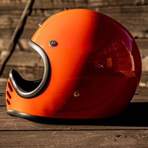 オーシャンビートル■ BEETLE MTX ビンテージモトクロスヘルメット オレンジ （シングルストラップ） OCEAN BEETLE