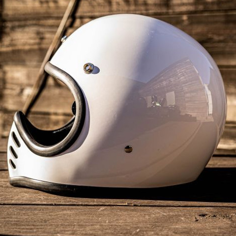 オーシャンビートル■ BEETLE MTX ビンテージモトクロスヘルメット ホワイト （シングルストラップ） OCEAN BEETLE