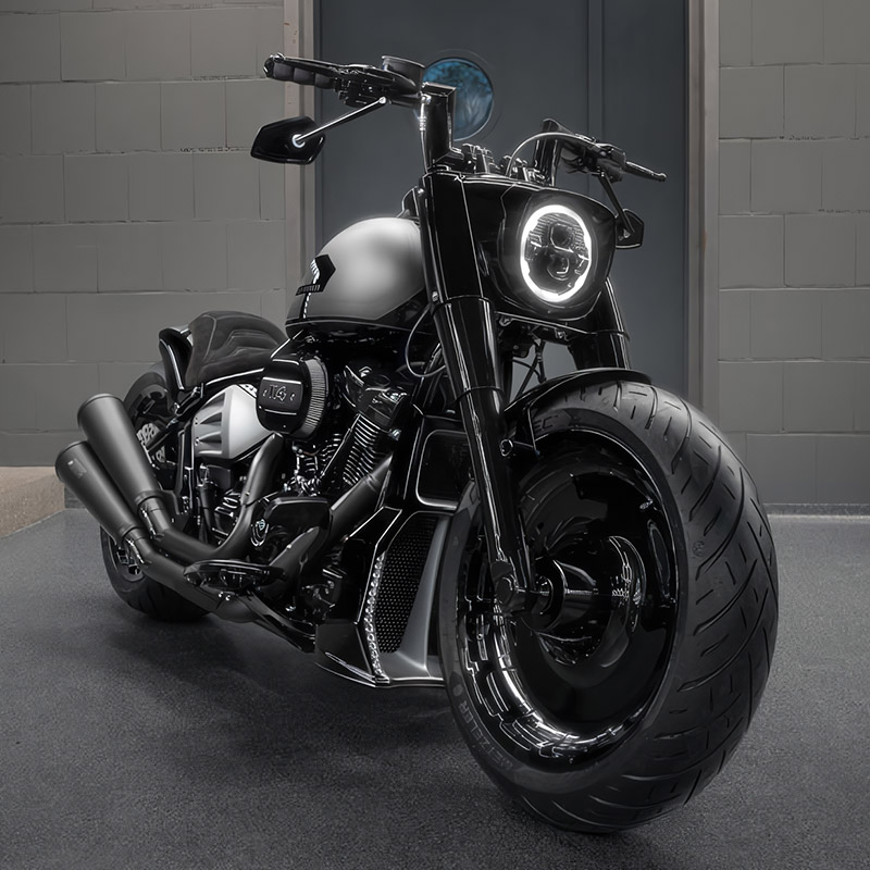 キラーカスタム□ モナーク 2インチ径 ファットハンドルバー ブラック