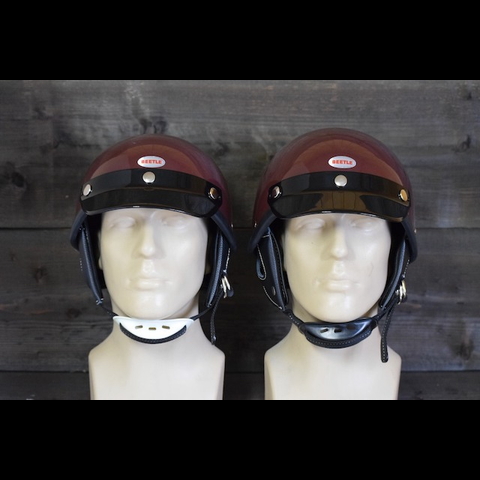 【クリスマスセール】ショーティー4 ハーフキャップヘルメット マルーン/ホワイトチンカップ 2XL