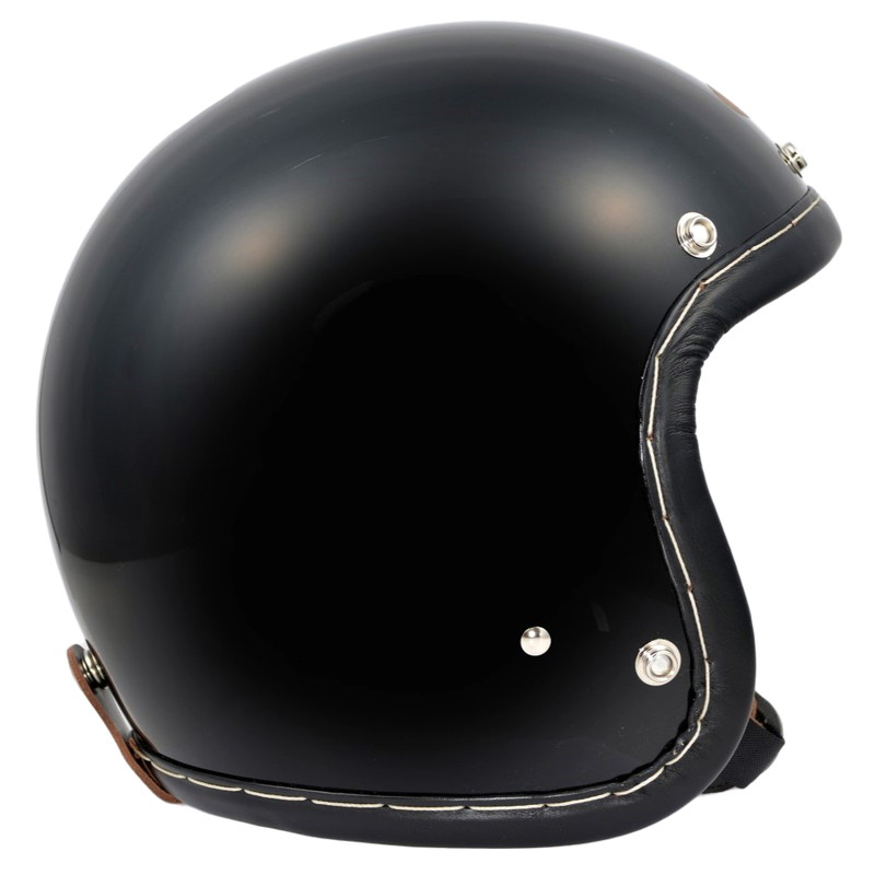 SHM■ Lot-110 ハンドステッチ ジェットヘルメット ブラック/ブラックレザー（SG規格）