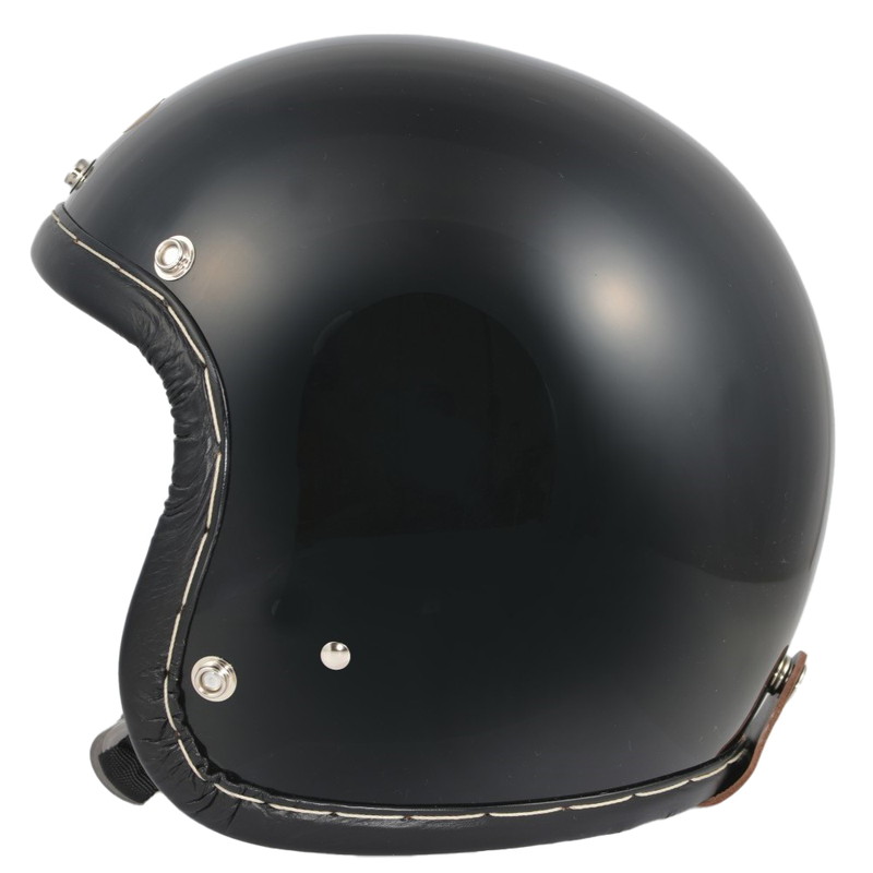 SHM■ Lot-110 ハンドステッチ ジェットヘルメット ブラック/ブラックレザー（SG規格）