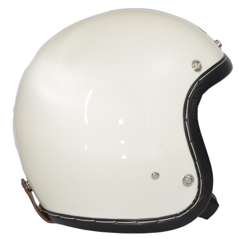 SHM■ Lot-110 ハンドステッチ ジェットヘルメット アイボリー/ブラックレザー（SG規格）