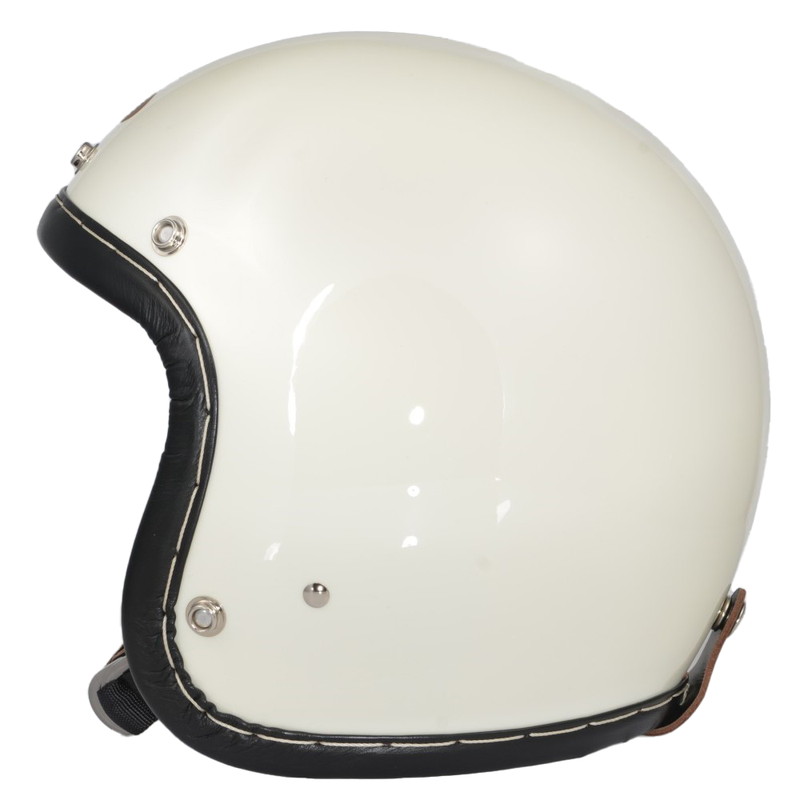 SHM■ Lot-110 ハンドステッチ ジェットヘルメット アイボリー/ブラックレザー（SG規格）