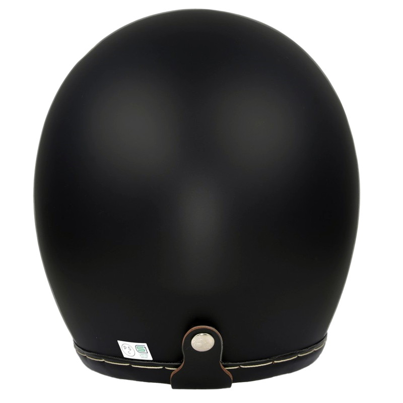 SHM■ Lot-110 ハンドステッチ ジェットヘルメット マットブラック/ブラックレザー（SG規格）