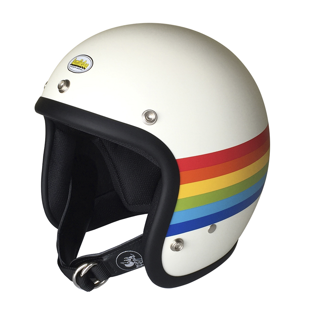 BumBleBee■バンブルビー ジェットヘルメット レインボー/マットアイボリー 立花ヘルメット製GT-NP1型帽体 ML