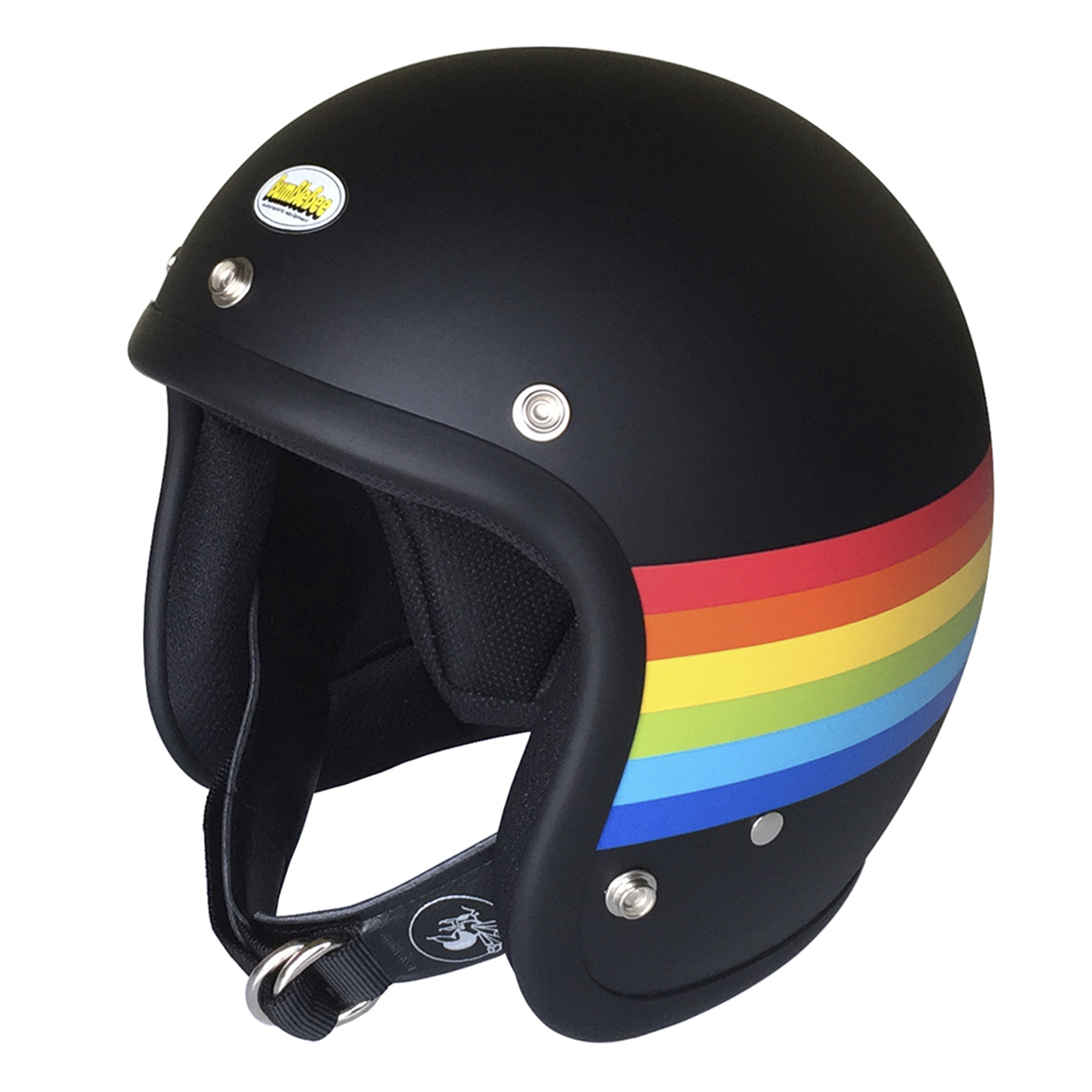 BumBleBee■バンブルビー ジェットヘルメット レインボー/マットブラック 立花ヘルメット製GT-NP1型帽体
