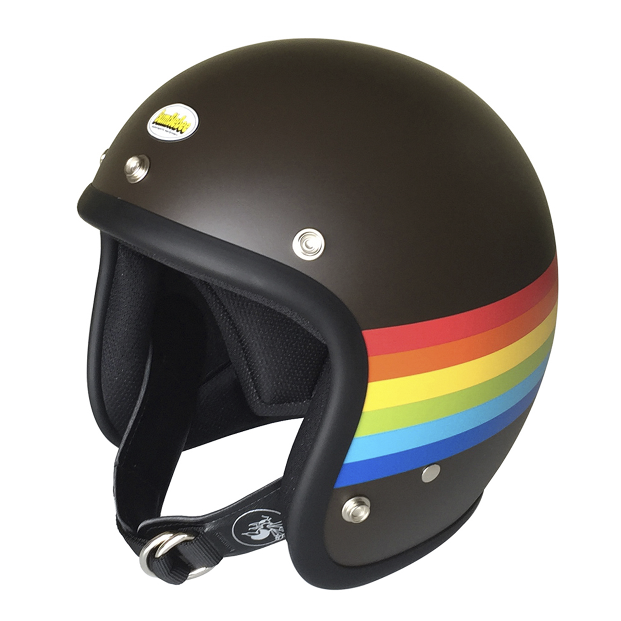 BumBleBee■バンブルビー ジェットヘルメット レインボー/マットブラウン 立花ヘルメット製GT-NP1型帽体