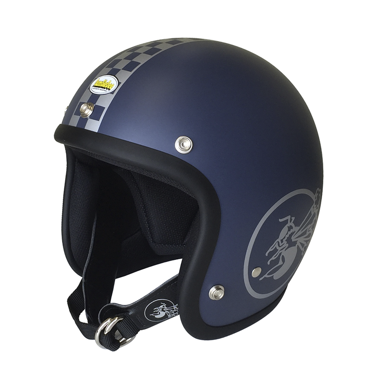 BumBleBee■バンブルビー ジェットヘルメット チェッカー/クラシックブルー 立花ヘルメット製GT-NP1型帽体