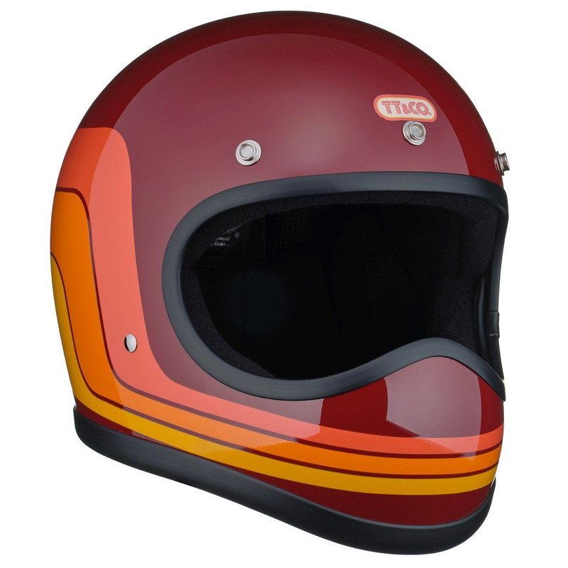 トゥーカッター SG/DOT セブンティーズライン フルフェイスヘルメット レッド