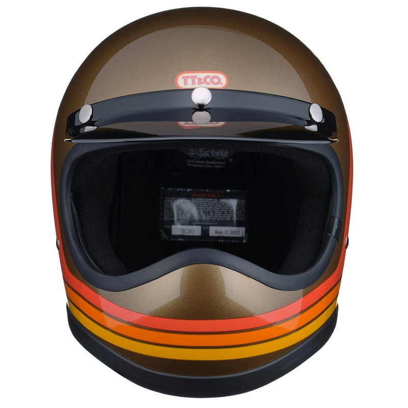 トゥーカッター SG/DOT セブンティーズライン フルフェイスヘルメット オールドゴールド