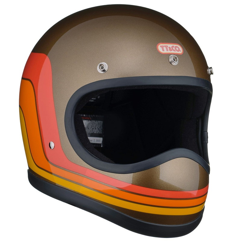 トゥーカッター SG/DOT セブンティーズライン フルフェイスヘルメット オールドゴールド