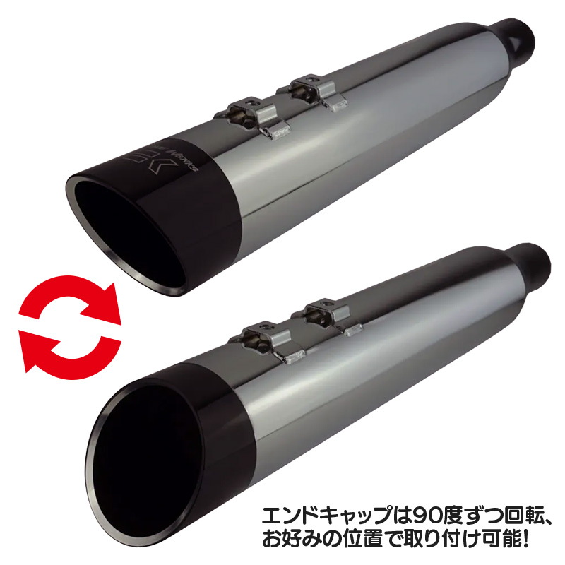 クロームワークス□4.5インチ スリップオンマフラー エッジ スモーク