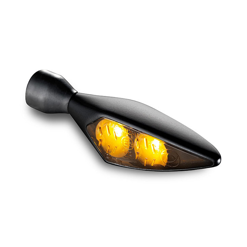 【車検対応】LEDウインカー マイクロローンバス ダーク マットブラック/スモーク (左前/右後用)