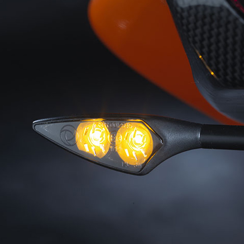 【車検対応】LEDウインカー マイクロローンバス ダーク マットブラック/スモーク (左前/右後用)