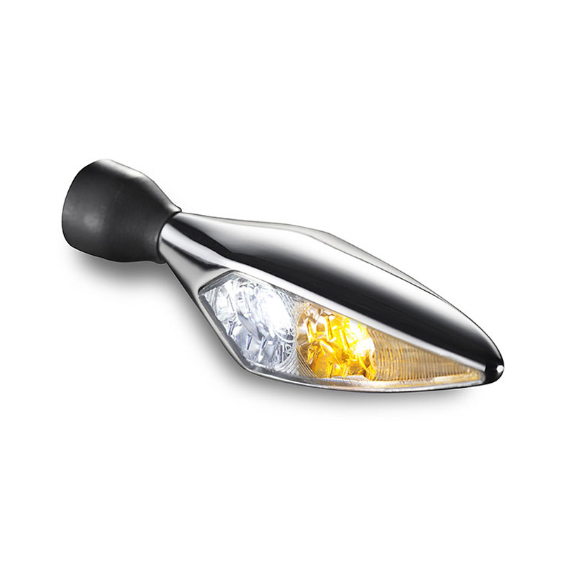 【車検対応】ポジションライト付きLEDウインカー マイクロローンバス PL クローム/クリア （右前用）