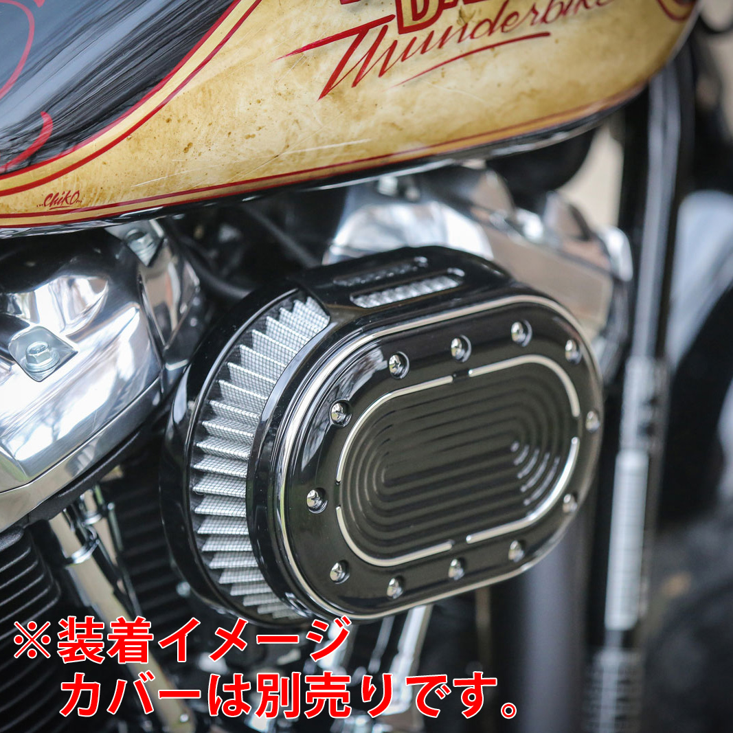 サンダーバイク■ エアクリーナーキット オーバル ブラック 【18年以降 M8ソフテイル・17年以降 M8ツーリング 107cuiモデル】 Thunderbike
