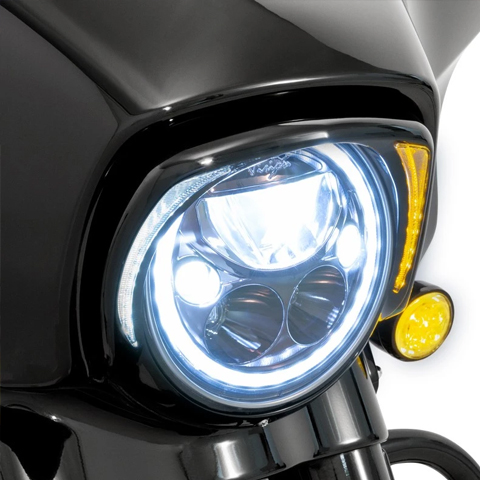 チロ■ファン LED ヘッドライト ベゼル ツーリング用 ブラック