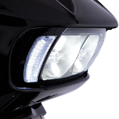 チロ■ファン LED ヘッドライト ベゼル ロードグライド用 ブラック