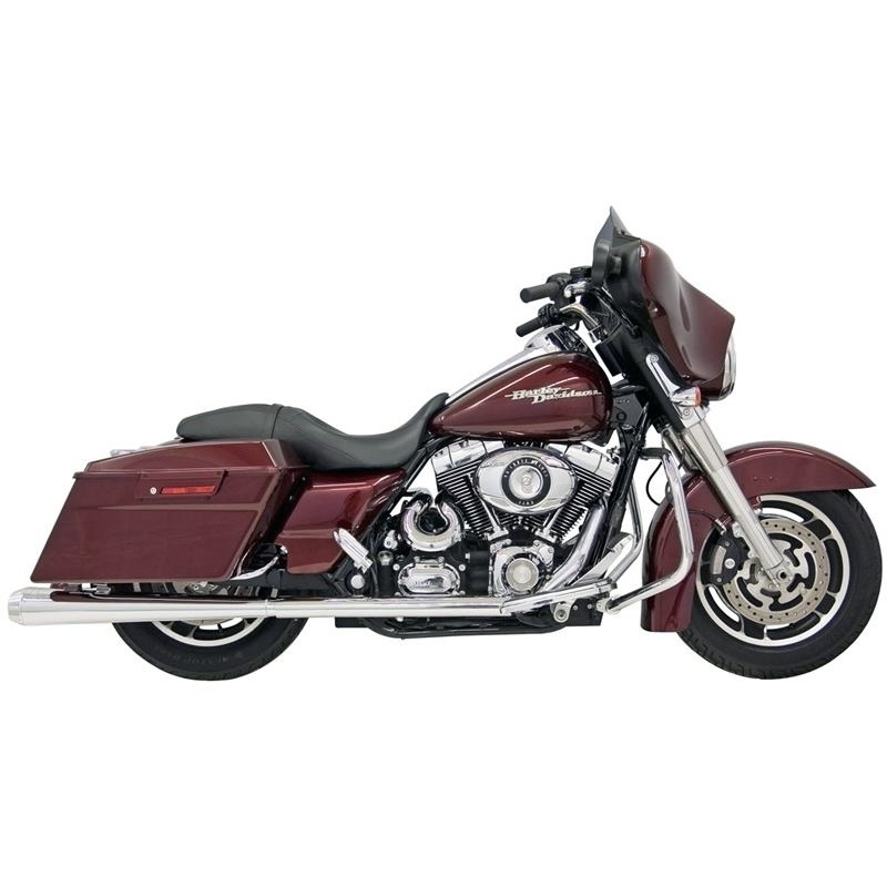 送料無料】バッサニ○BASSANI 4インチ メガフォン クローム 95～15年ツーリング用 Chrome Slip on Mufflers  Megaphone Style for Bagger [FLH-517][1801-0184] / パインバレー