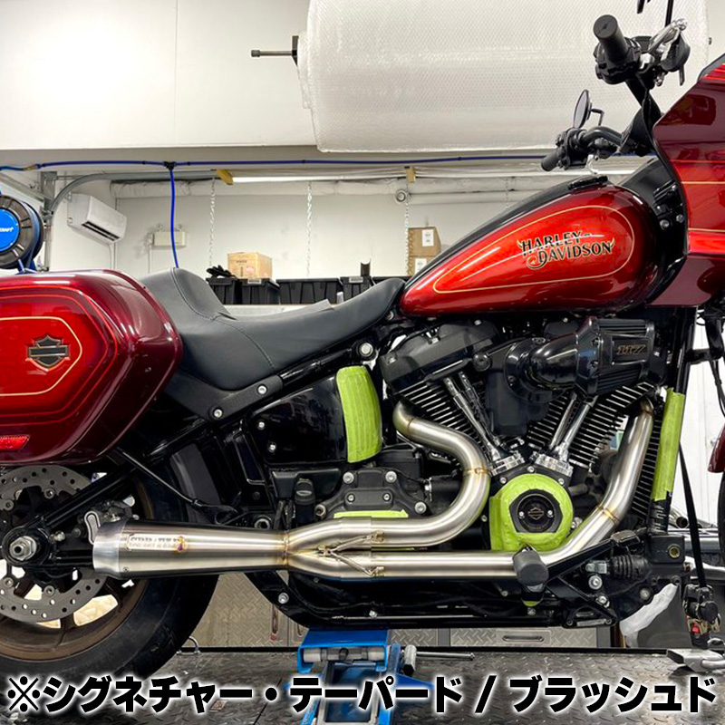 SPB FAB■ハイアウトプットパフォーマンス フルエキゾースト ステンレス 2in1マフラー ボトル リア側ヒートシールド付 ブラッシュド 【M8ソフテイル用】