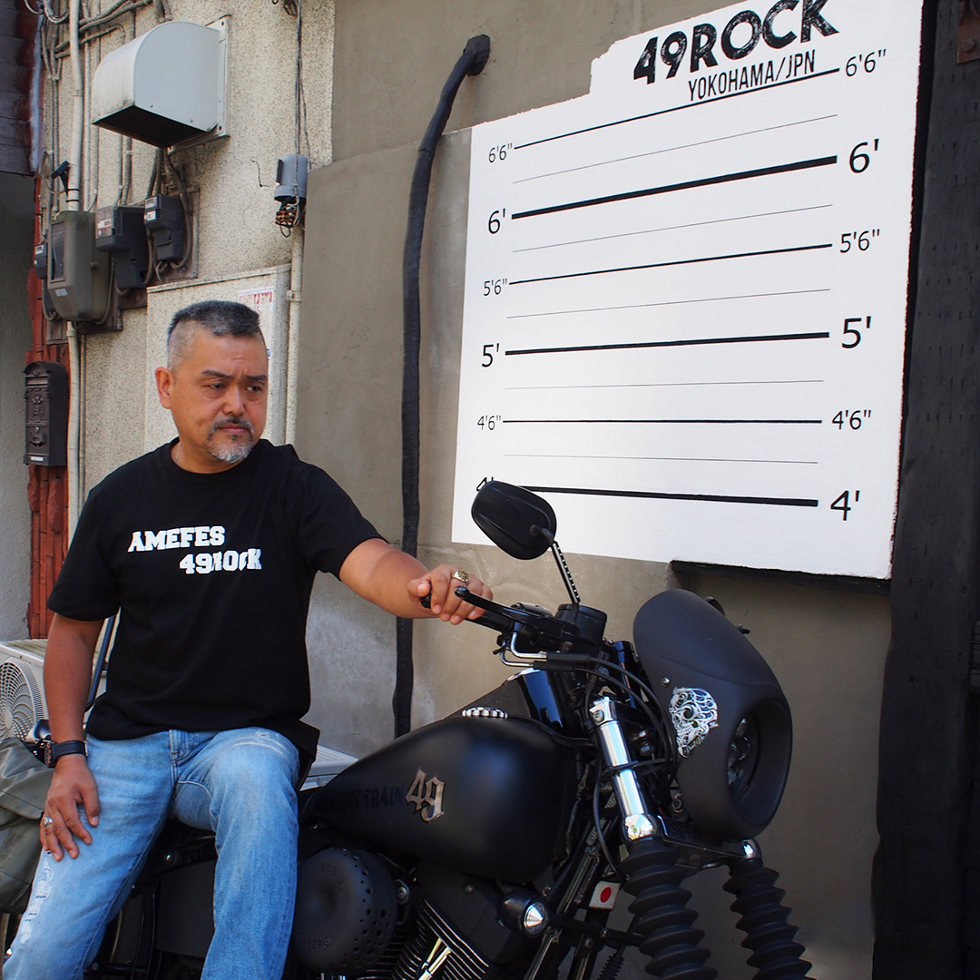 【掘り出し物セール】49ROCK■アメフェスコラボ限定生産　ジェットヘルメット Tシャツ/ホワイト