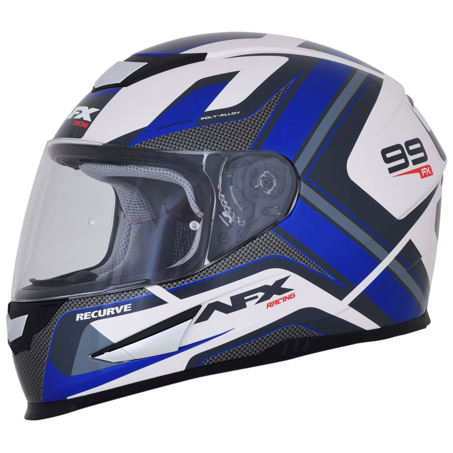 AFX■FX-99 リカーブ フルフェイスヘルメット パールホワイト / ブルー AFX HELMET