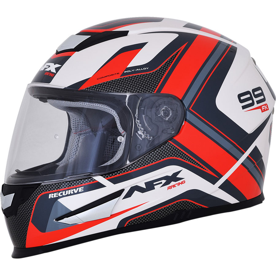 AFX■FX-99 リカーブ フルフェイスヘルメット パールホワイト / レッド AFX HELMET