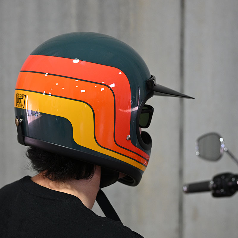 トゥーカッター SG/DOT セブンティーズライン フルフェイスヘルメット ヴィンテージブルー