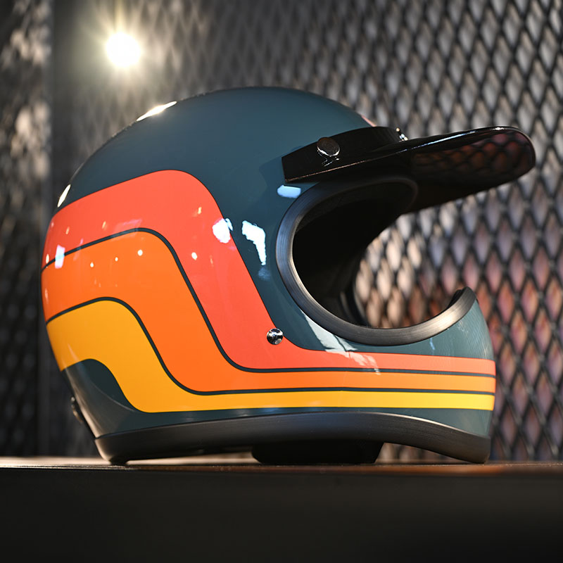 トゥーカッター SG/DOT セブンティーズライン フルフェイスヘルメット ヴィンテージブルー