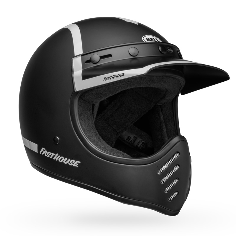 ベル■ MOTO-3 オフロードヘルメット ファストハウス オールド ロード マット/グロス ブラック/ホワイト BELL Helmets