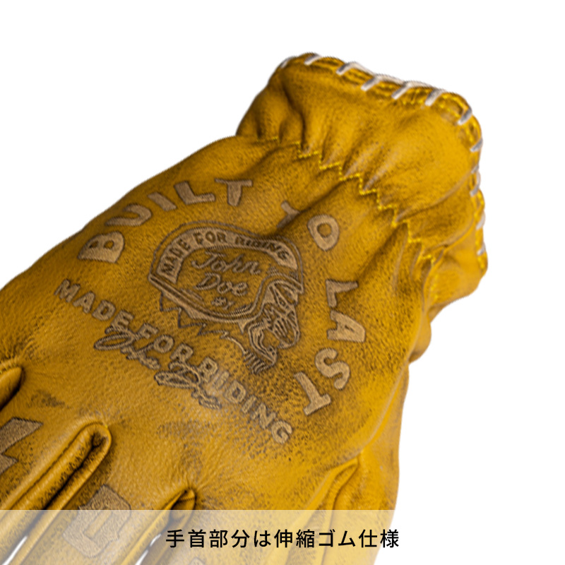 ジョン・ドゥー(John Doe) コヨーテ レザーグローブ イエロー/グレー ヴィンテージ加工