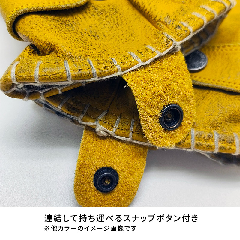 ジョン・ドゥー(John Doe) コヨーテ レザーグローブ イエロー/ブラック ヴィンテージ加工