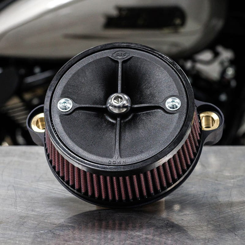 S&S ティアドロップエアクリーナー ブラック S&S ミニティアドロップカバー STEALTH エアクリーナー用