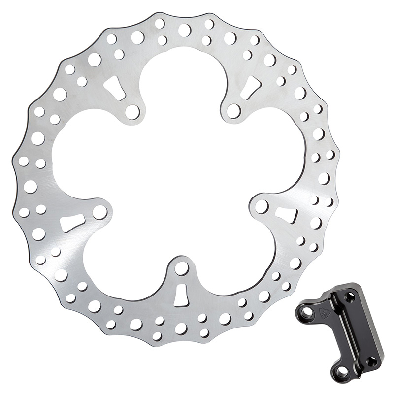 【クリスマスセール】13インチ ジャギッド ビッグブレーキローター スポークマウント フロント/右側