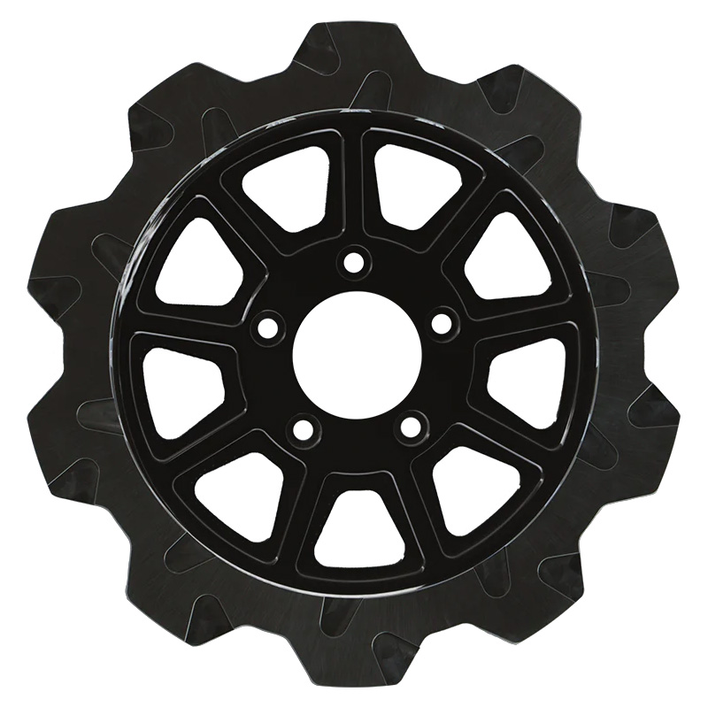 11.8インチ クラウンカット 9スポーク リア ブレーキローター ブラックインナー/ブラックアウター